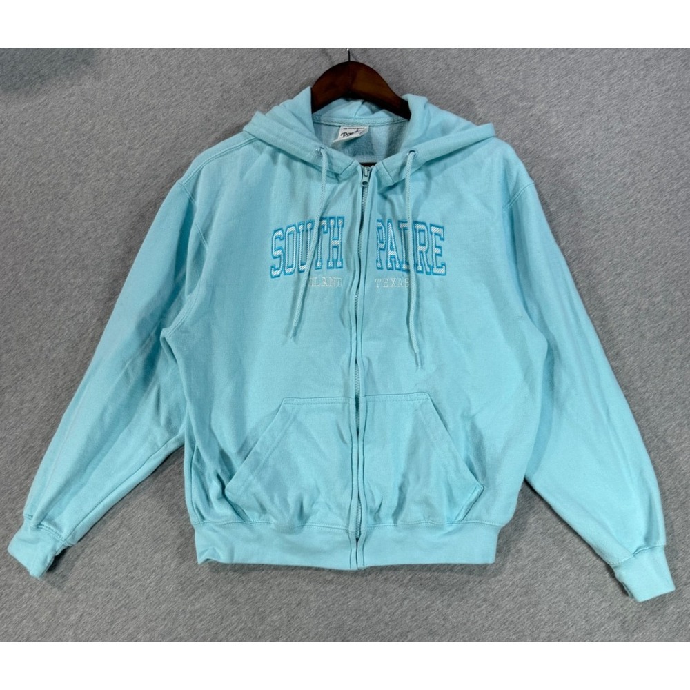 Pacific & Co The Perfect Hoodie Womens Small Blue Embroidered South Padre Logo